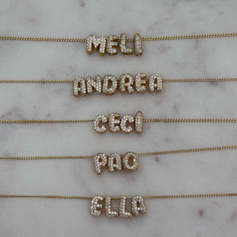 Mini Bubble Initial Necklaces