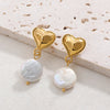 Heart Baroque Pearls Studs