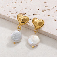 Heart Baroque Pearls Studs