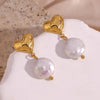 Heart Baroque Pearls Studs