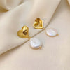 Heart Baroque Pearls Studs